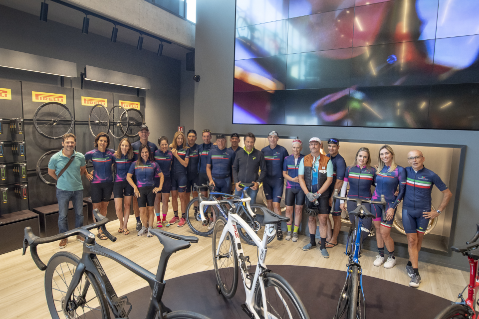 The Garda Bike Hotel group rode from the hotel to visit the legendary Pinarello Factory towards Treviso