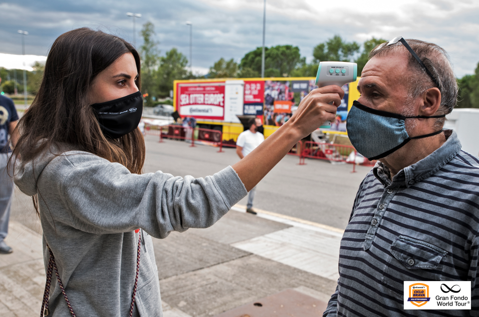 Riders were checked for COVID, had to wear masks at the start and finish and maintain social distancing at all times.