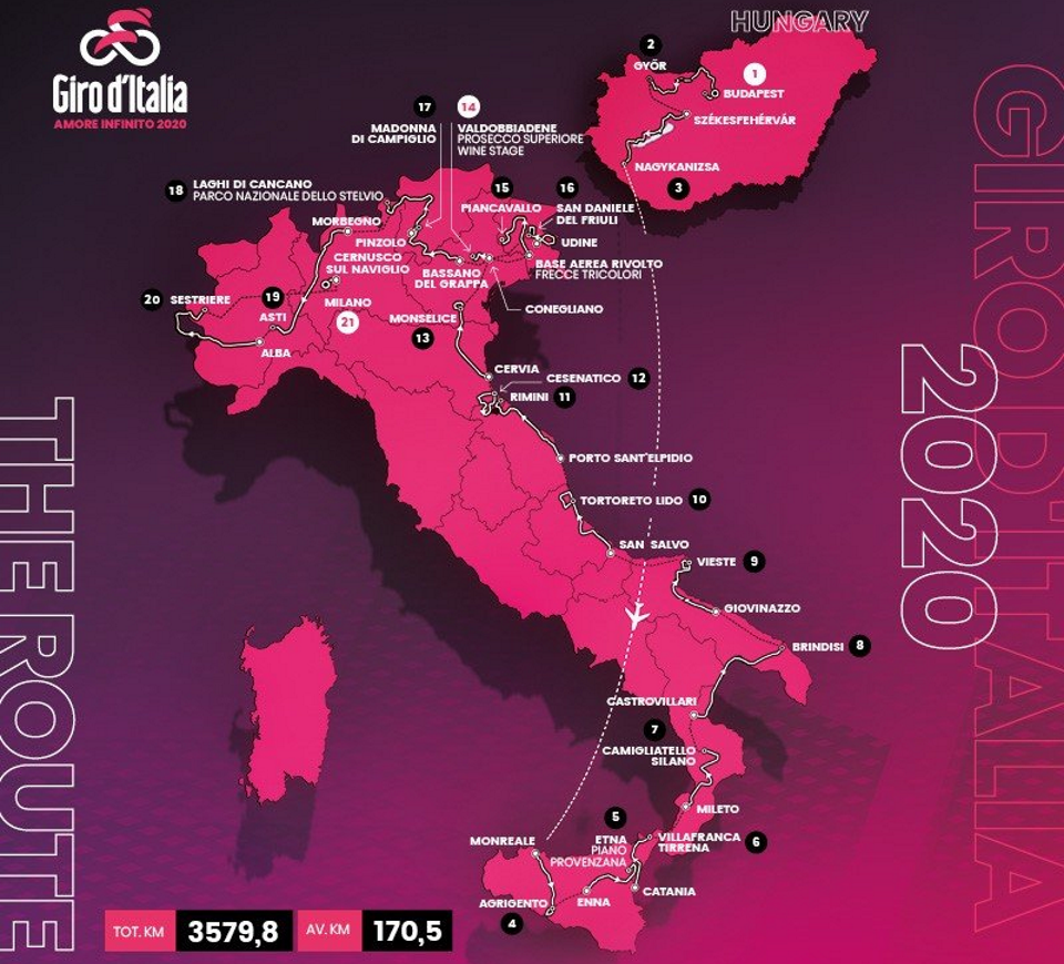 Full 2020 Giro d'Italia Route Revealed in Milan