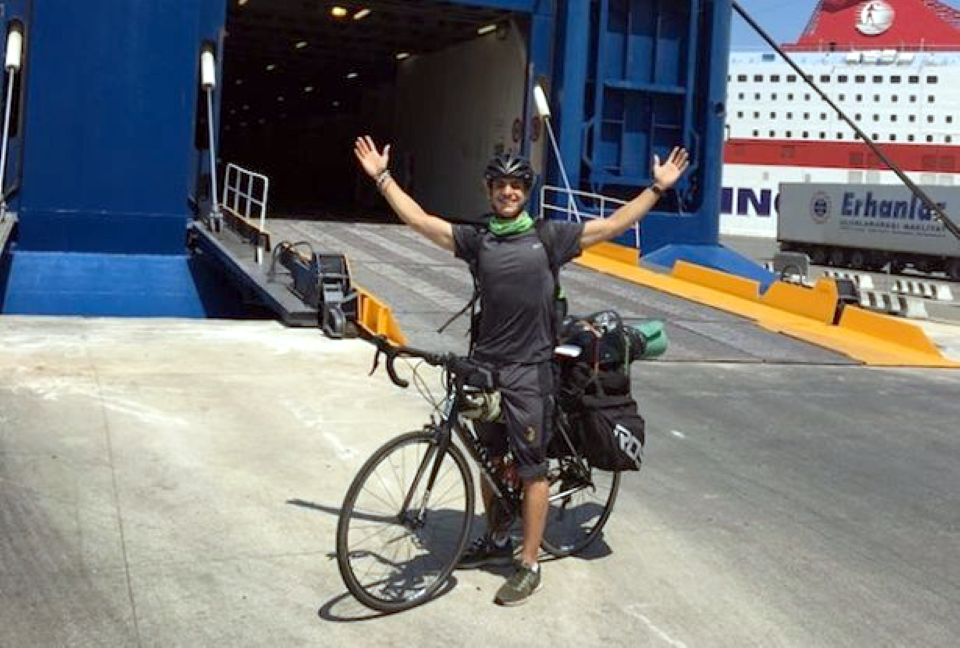 Student Cleon Papadimitriou, cycled 2,000 miles over 48 day from Aberdeen to Athens to see his family in lockdown surviving on Peanut butter sandwiches and Sardines!