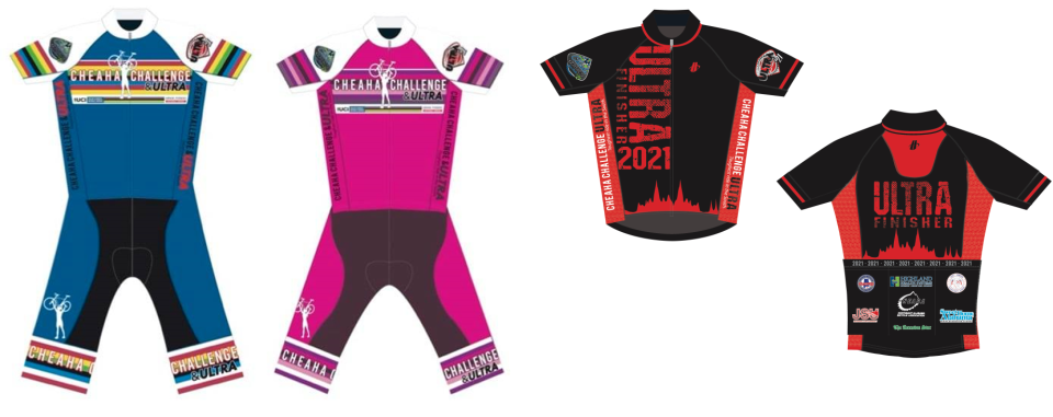 Hincapie made 2021 Velocity Cheaha Challenge Kit in Pink and Blue and the Ultra Kit