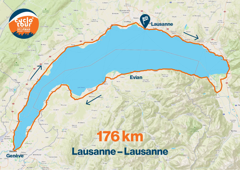 The full route of 176 km starts at 06:00 am and contain 890m of climbing.
