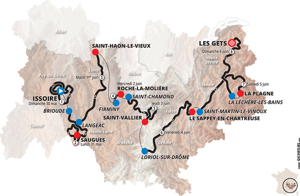 2021 Critérium du Dauphiné Map