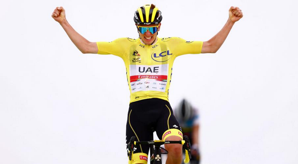 Pogacar wins again atop giant Tour de France mountain Col du Portet