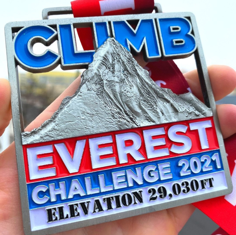 Every Participant Gets a 5-inch 2021 Climb Everest Finisher Medal