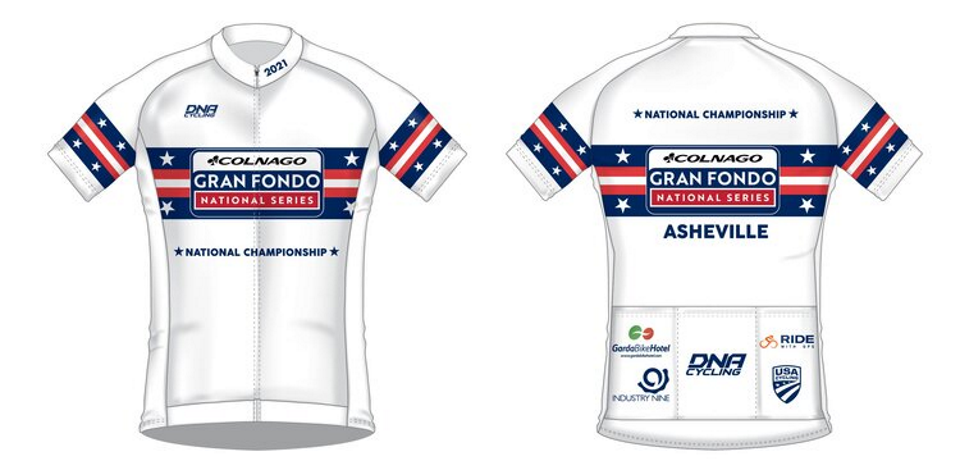 All riders in the National Championship category will receive a commemorative 2021 USA Cycling Gran Fondo National Championship participation jersey