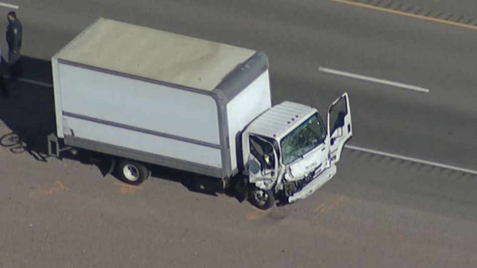 truck driver struck a group ride from behind and then  plowed into the safety vehicle