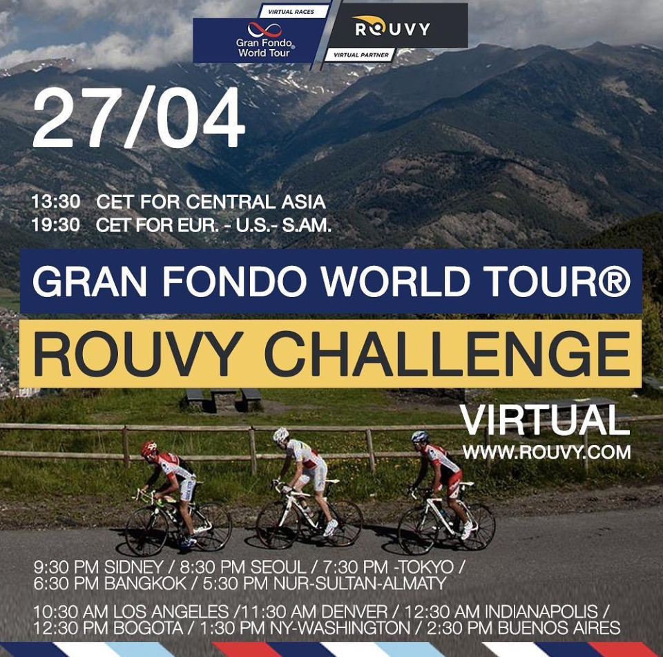 As part of the 2021 Gran Fondo World Tour®, the Virtual World Championship will hold its 2nd Round race on April 27th