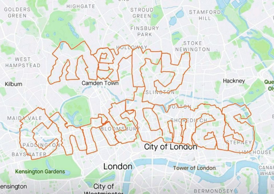 UK Strava Artist returns with an Amazing Merry Christmas across London