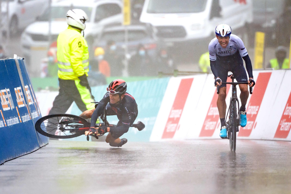 Micheal Woods takes Romandie race lead as Thomas crashes on the finish line