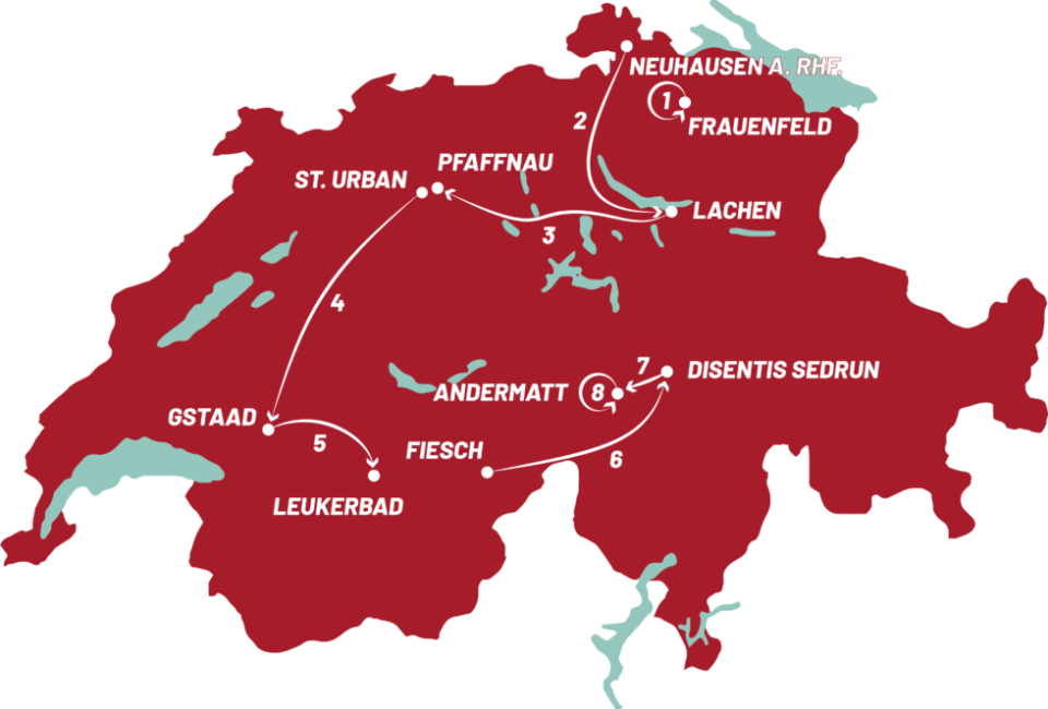 2021 Tour de Suisse Stages