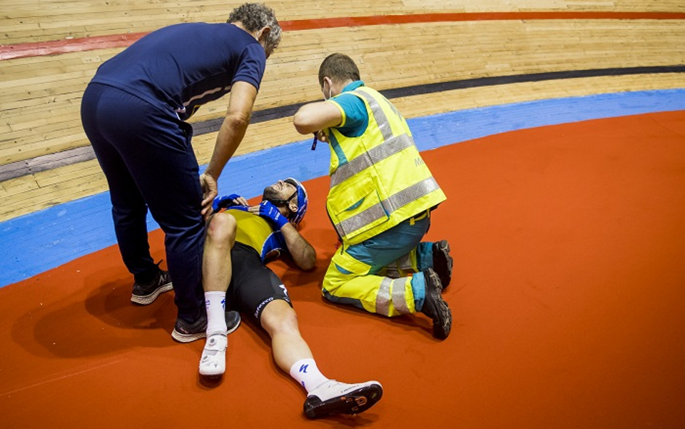 VIDEO: Mark Cavendish suffers two broken ribs and a collapsed lung in horror track crash