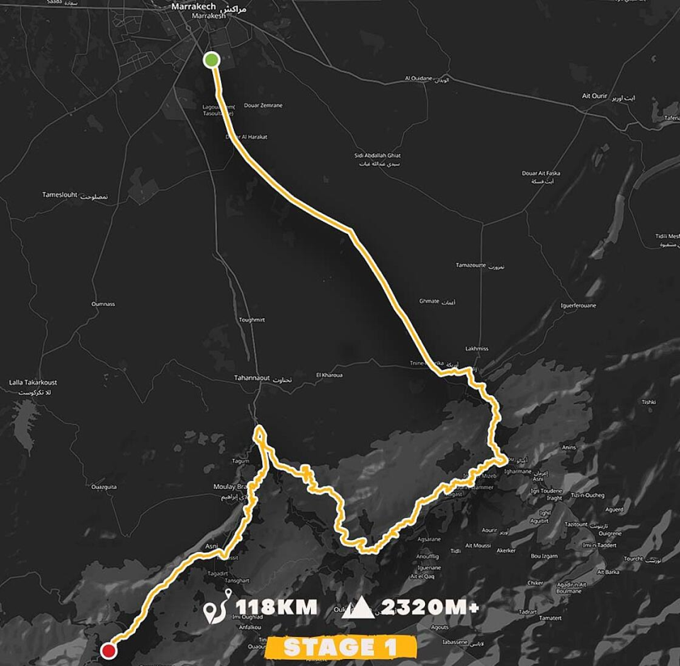 Stage 1 - 118km  2,320m+ 