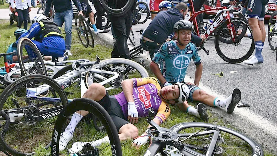 Spectator who caused horrific Tour de France pile-up fined 1,200 euros