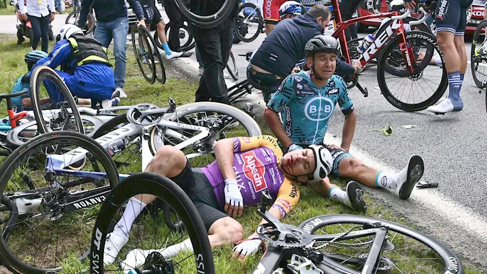 Spectator who caused horrific Tour de France pileup fined 1,200 euros