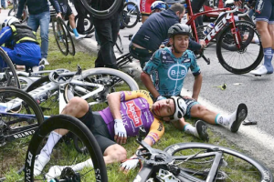 Spectator who caused horrific Tour de France pile-up fined 1,200 euros