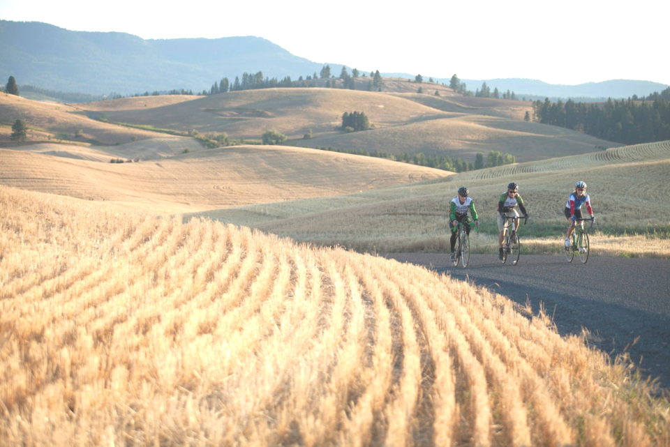 The Fondo on the Palouse showcases the rolling hills of the Palouse in Idaho