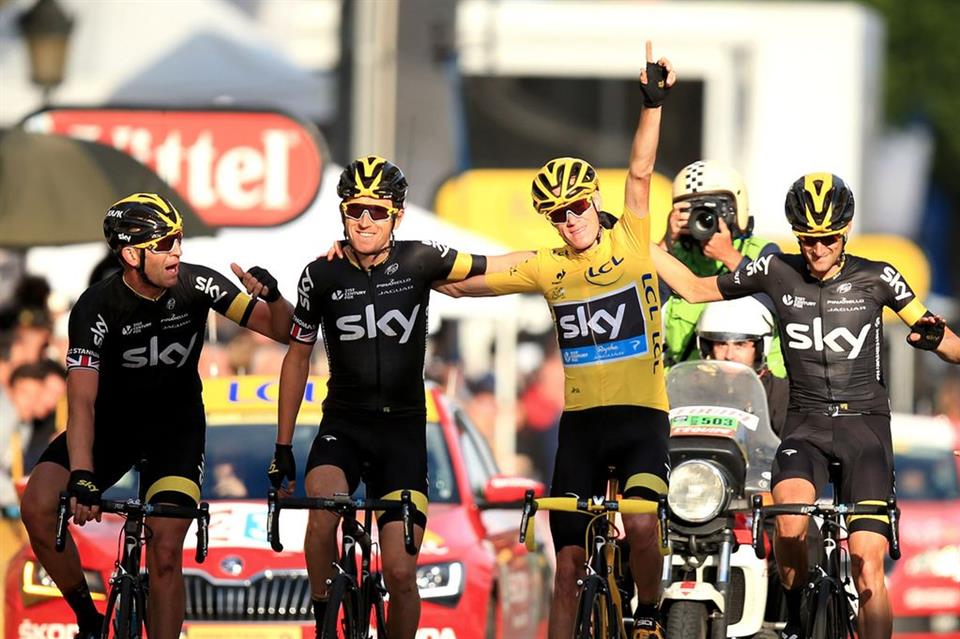 The Team Sky squad for the 2016 Tour de France