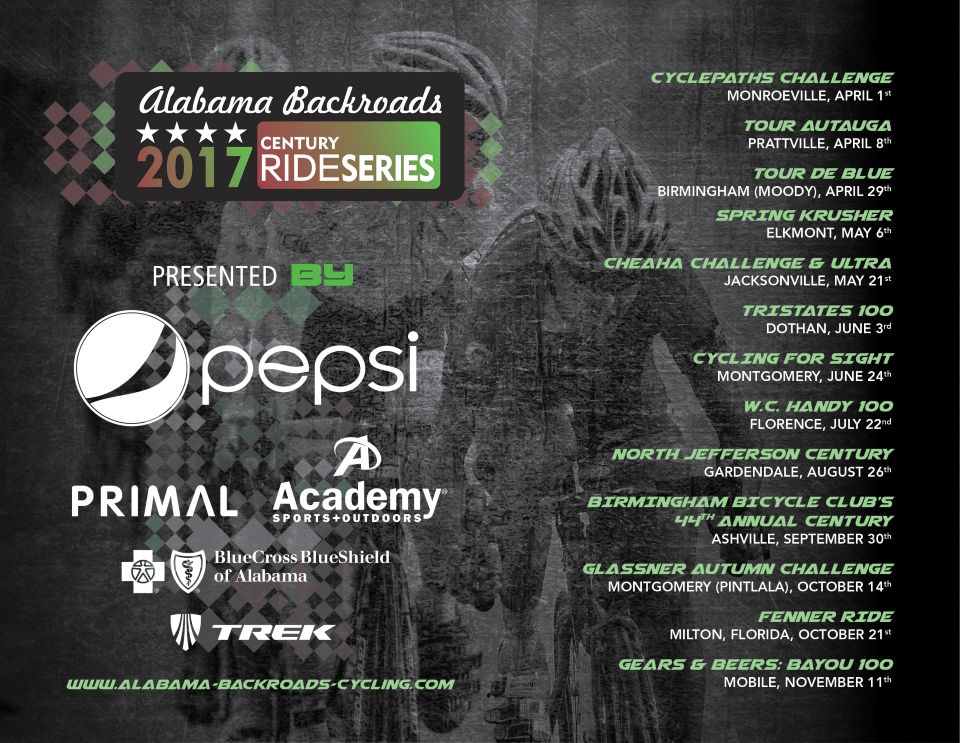 5th Annual Alamaba Backroads Century Series Announced 