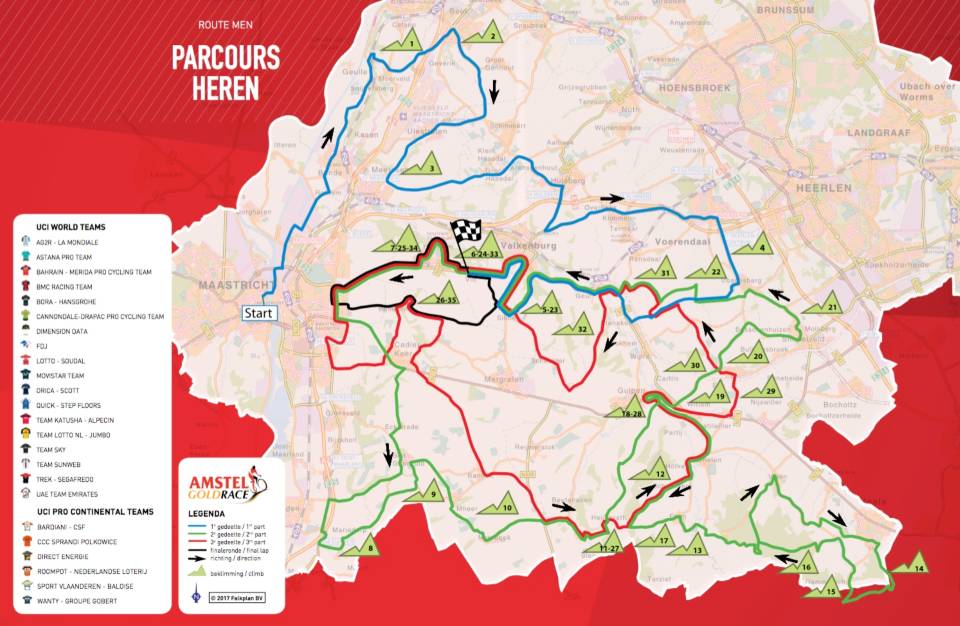 2017 Amstel Gold Race Map