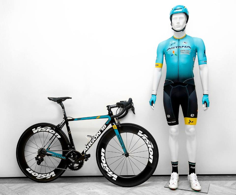 The Astana Pro Cycling team will wear Giordana technical apparel for all racing and training activities beginning in January 2017