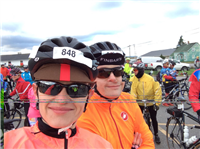 Catherine Boyd @CatherineBC53  - Just about to start 117 km. Hundreds of freezing cyclists standing in the wind @GranFondoBSM #granfondobsm