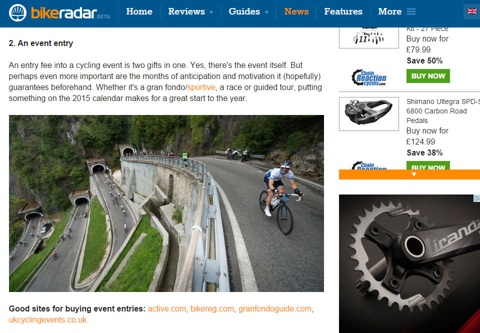 Xmas Gifts for Road Cyclists 2015