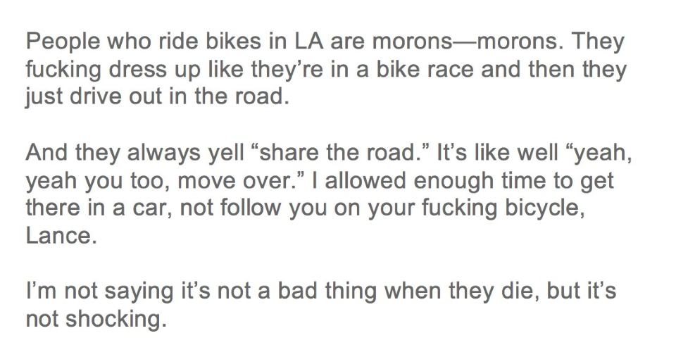 Bill Burr: People who ride bikes in LA are morons