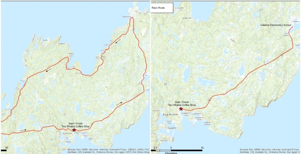 The Inaugural BonRexton GranFondo will offer up two distances: a shorter 50-kilometre route from Port Rexton to Catalina and back, and a 130-kilometre ride for the more adventurous called the Bonavista loop.