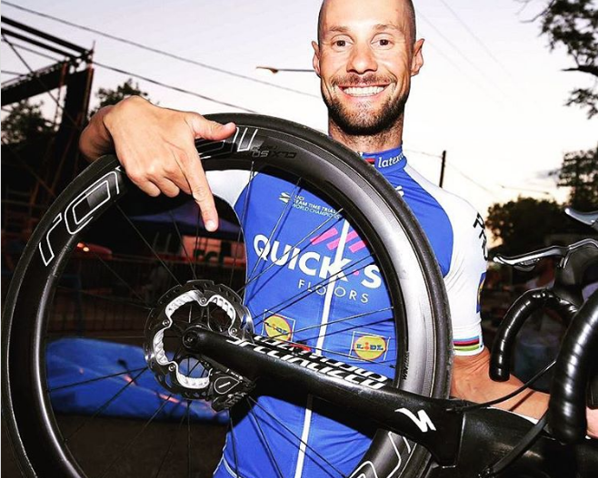 Tom Boonen became the first rider to win a UCI race using disc brakes when he took Stage 2 of the 2017 Vuelta San Juan
