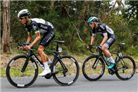 Jay McCarthy fights for important time bonuses as Tour Down Under´s GC race hots up ©BORA-hansgrohe / Stiehl Photography