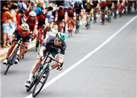 Jay McCarthy fights for important time bonuses as Tour Down Under´s GC race hots up ©BORA-hansgrohe / Stiehl Photography