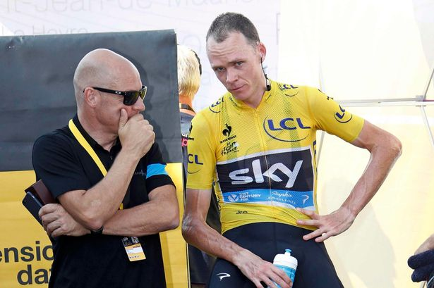 Chris Froome - wishing the contraversey involving Dave Brailsford and Team Sky would go away ...