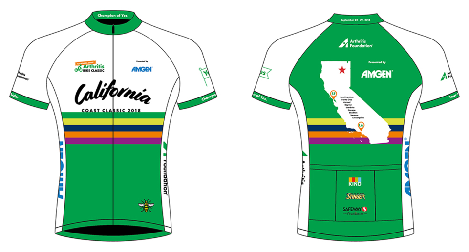 Registration for the ride includes an official CCC jersey, wind jacket, and t-shirt, plus training plans,