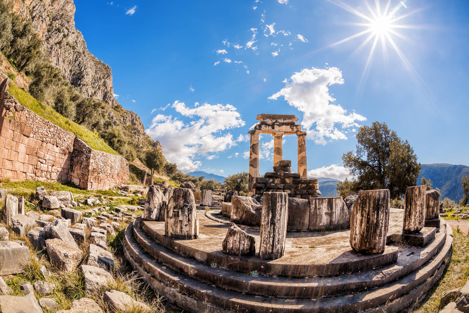 The finish at the mythical Oracle of Delphi