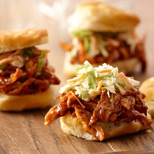 Get ready pork barbecue sliders with Schaffer's famous barbecue sauce, apple-radish slaw with honey lime jalapeno dressing