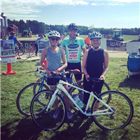 Dan Vaillancourt, Pro rider,  led the Ramble Ride the Farm to Fork Fond  - Maine at Wolfes Neck Farm