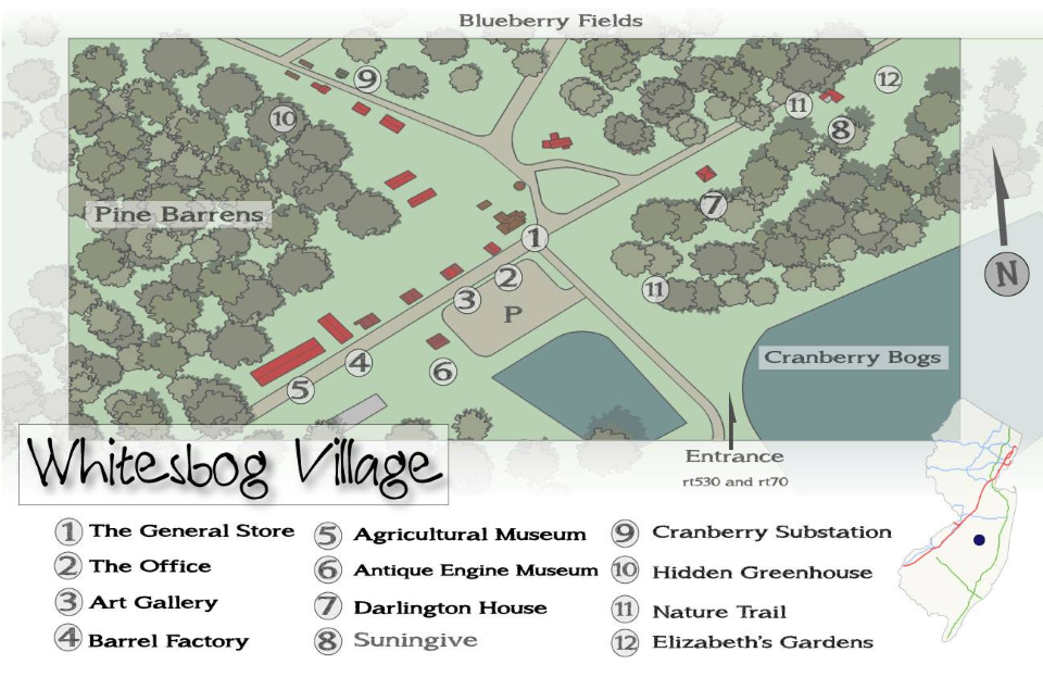 Whitesbog Historic Village, a preserved early 20th-century company town and agricultural community