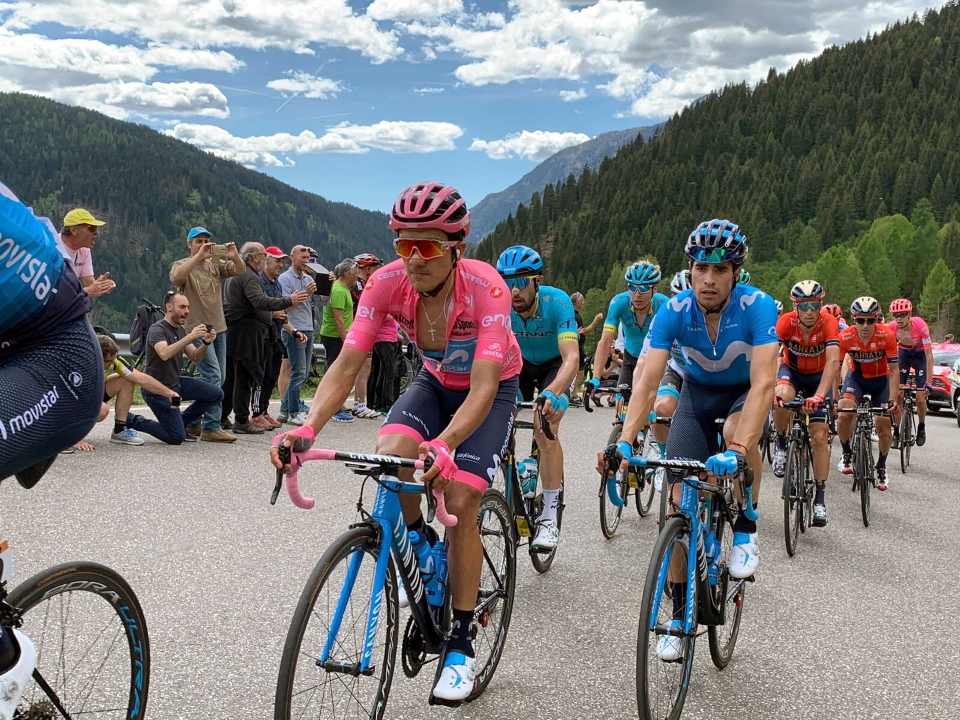 Watching the Pro’s as they climb the Muro di Sormano in Stge 15 of the Giro d’Italia