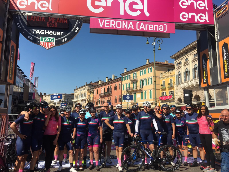 The small intimate group enjoyed riding the final time trial of 2019 Giro d’Italia in Verona before the final presentation