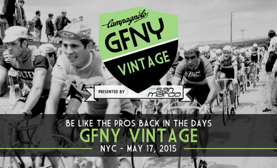 Campagnolo GFNY Vintage presented by Selle San Marco is a new category at the 5th annual Campagnolo Gran Fondo New York on May 17, 2015
