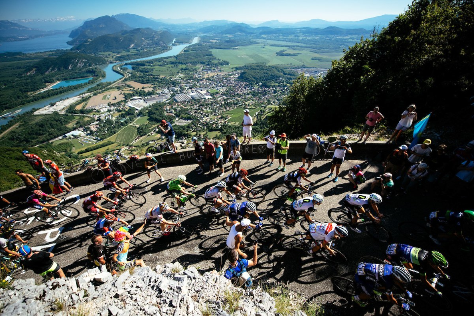 The giant climb of the Le Grand Colombier featured in the Tour de France in 2017