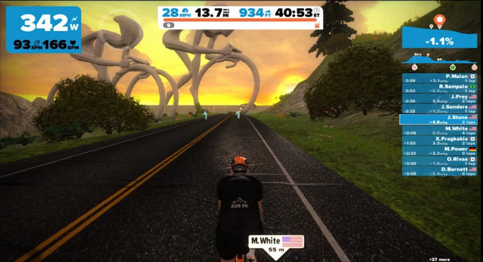 a turbo trainer package with virtual power, like Zwift
