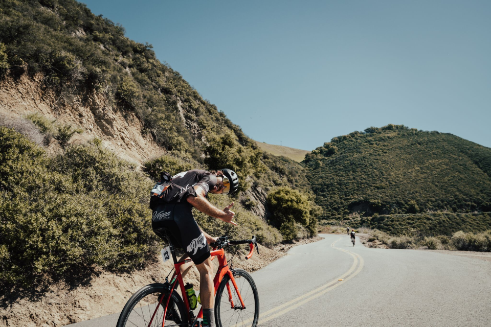 The climb up Mount Diablo encompasses about 3400 feet of elevation gain with the first seven miles meandering at reasonable grades below 7%. 