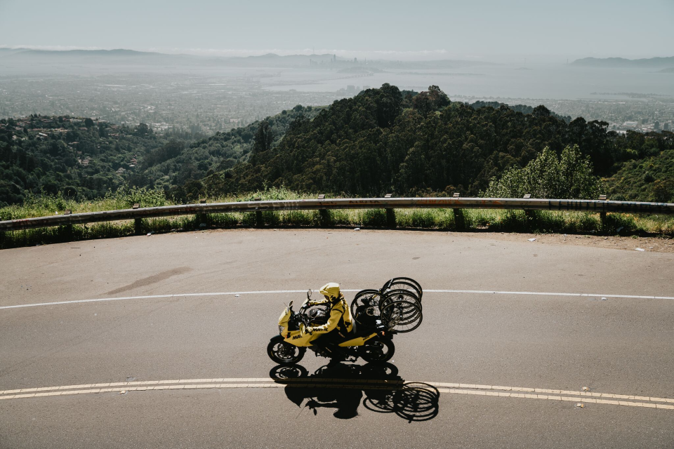 After the descent, riders worked together in small groups to ride about 30 miles of rolling terrain through Walnut Creek before starting the final timed segment, the 5.7-mile Grizzly Peak climb