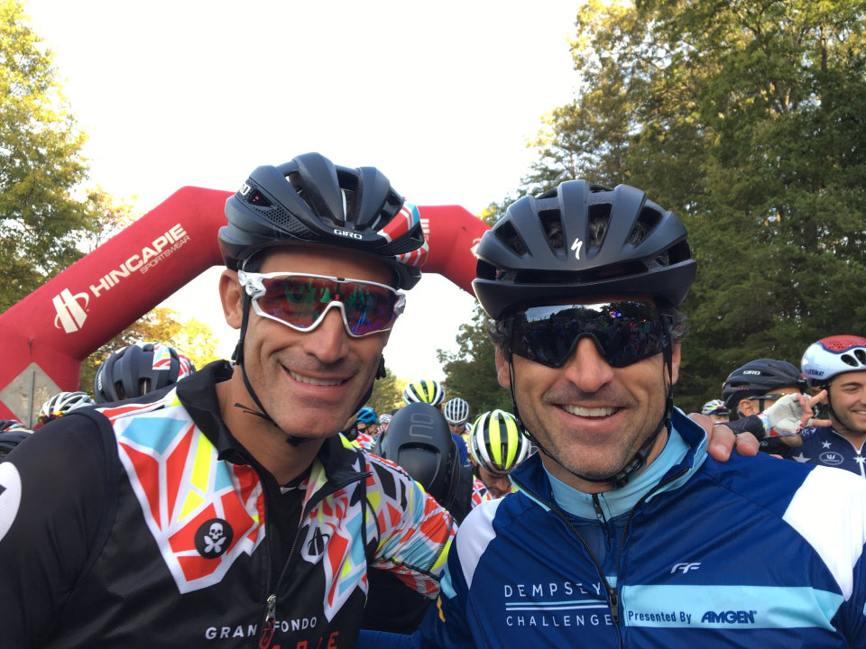 George Hincapie and good friend Patrick Dempsey, a keen cyclist and fundraiser