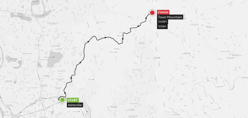 Stage 3: Town Mountain Time Trial Map