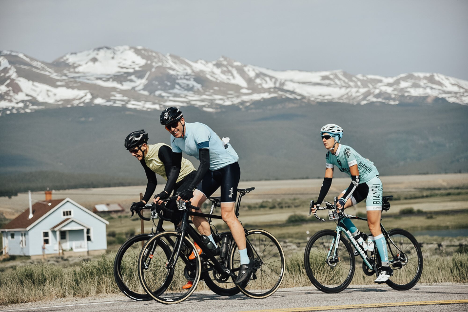 Riders work together on the stunning Haute Route Mavic Rockies
