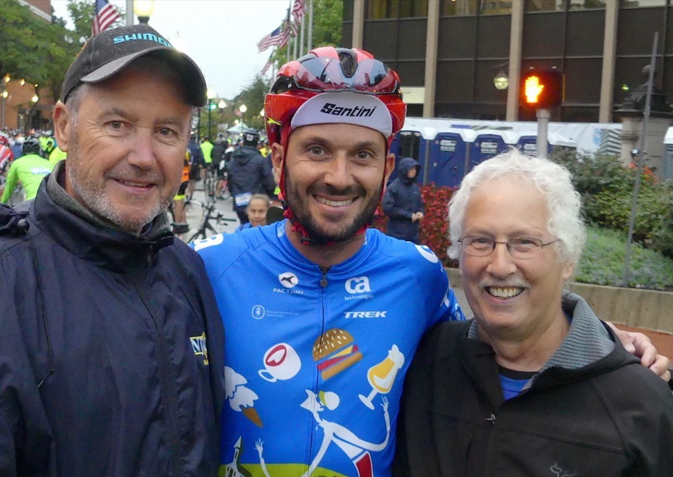 Photo: Mayor Tim Dougherty (left), Italian cycling star Ivan 'The Terrible' Basso (middle) and Marty Epstein (right) at last years New Jersey Gran Fondo