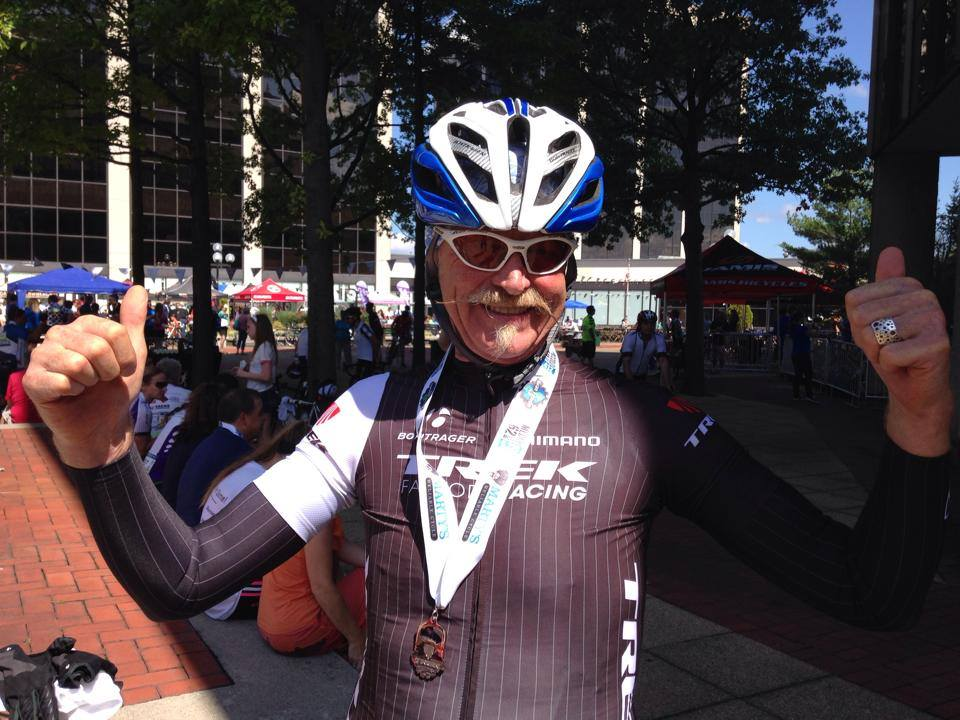 Gary Fisher, aka the "father of mountain biking", came all the from San Francisco to pedal 87 miles, Gary now 63, started training a month ago to take part.